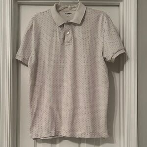 Old Navy Men's Polo Shirt with Dot Pattern size L cream and black